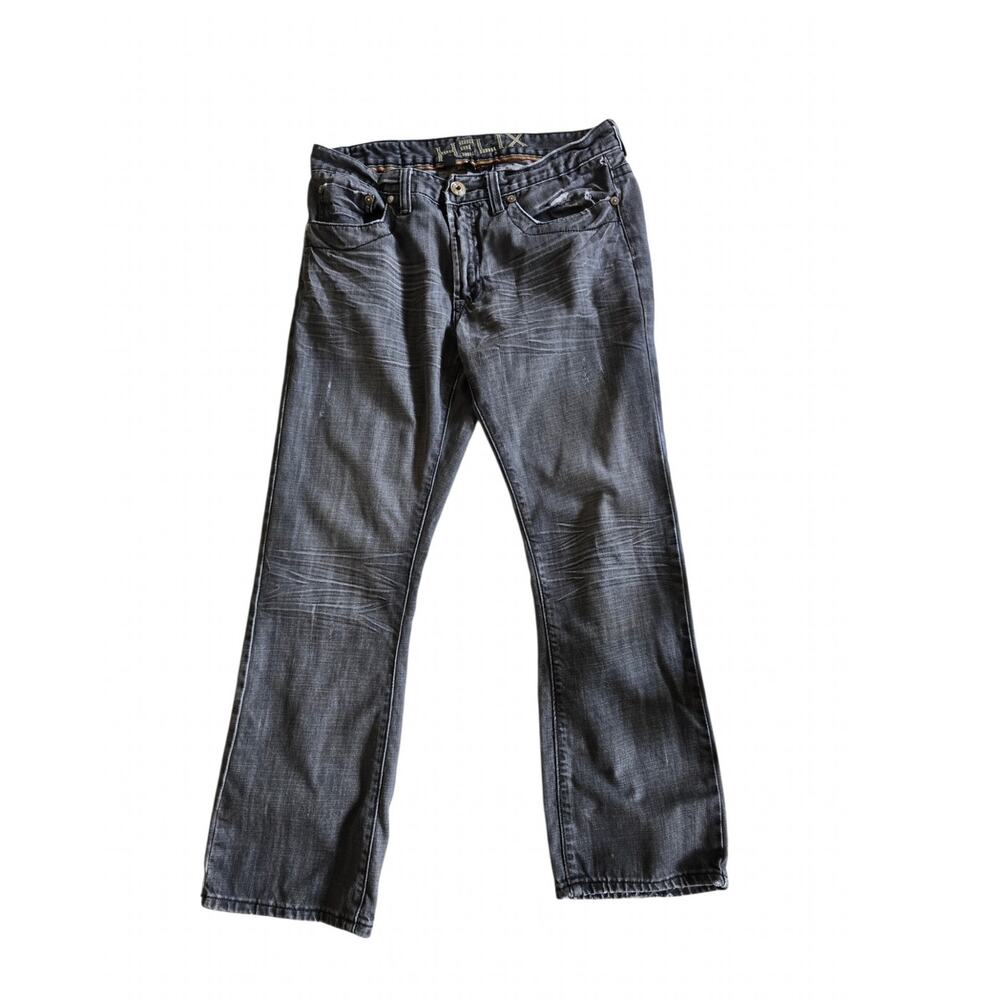 Vintage Y2K Helix Bootcut Distressed Denim Jeans Size 32 X 30 Zip Back Pockets